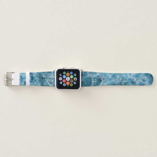  Blue Ocean Waves Apple Watch Band (Front)
