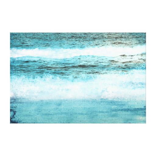 Blue Ocean Waves Beach Canvas Print | Zazzle