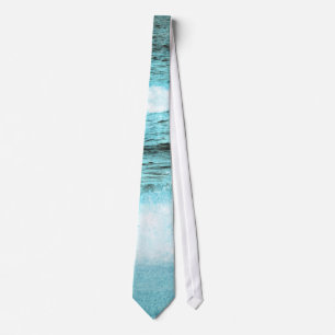 Blue Ocean Waves Beach Neck Tie