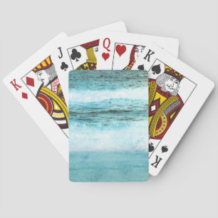 Blue Ocean Waves Beach Poker Cards