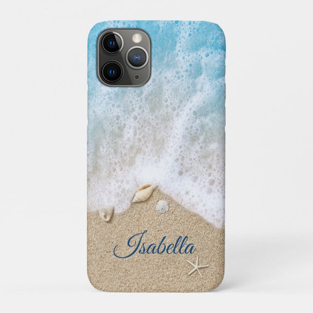 Blue Ocean Waves & Beach Sand Case-Mate iPhone Case (Back)