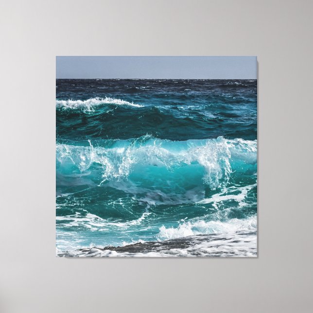 Blue Ocean Waves Canvas Print (Front)