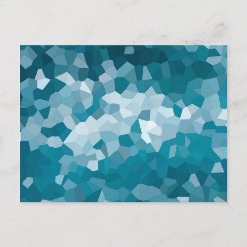 Blue Ocean Waves Crystals Pattern Abstract Art Postcard