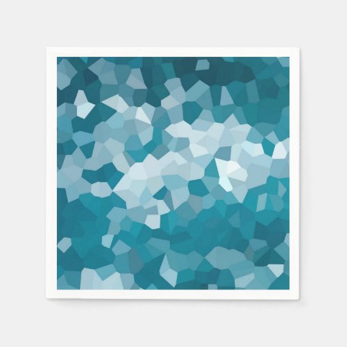 Blue Ocean Waves Crystals Pattern Abstract Napkins