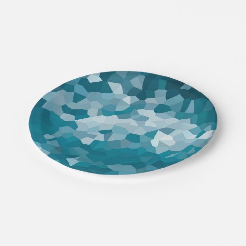 Blue Ocean Waves Crystals Pattern Abstract  Paper Plates