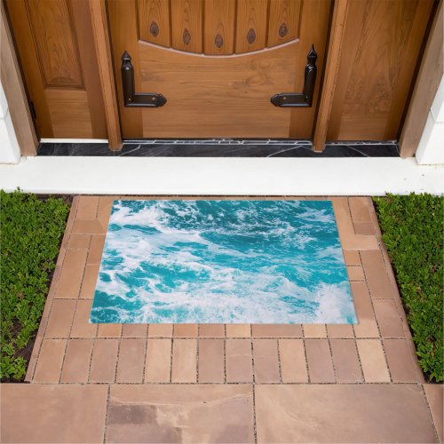Blue Ocean Waves Doormat