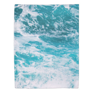 Blue Ocean Waves Duvet Cover