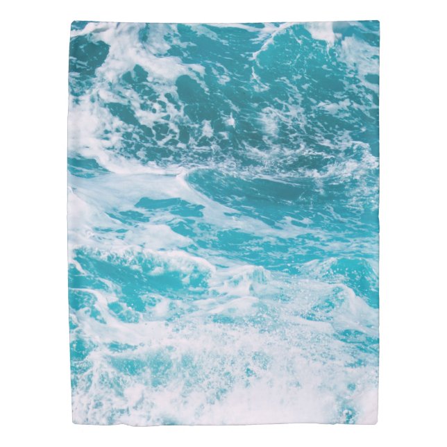 Blue Ocean Waves Duvet Cover (Front)