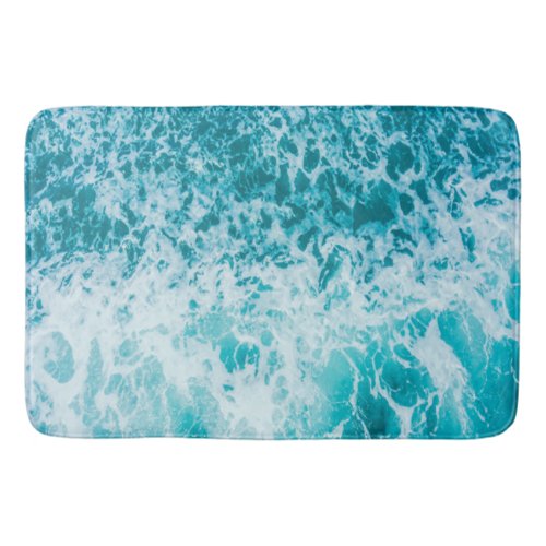 Blue Ocean Waves Explore Bath Mat