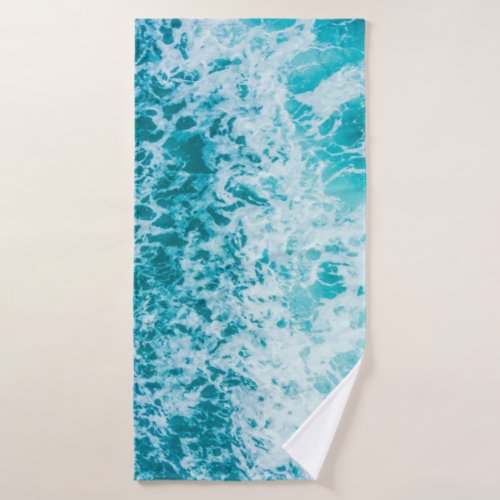 Blue Ocean Waves Explore Bath Towel