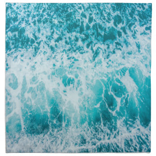 Blue Ocean Waves Explore Cloth Napkin