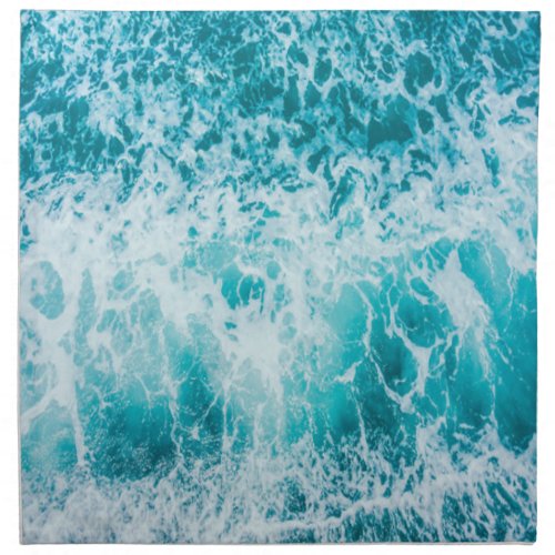Blue Ocean Waves Explore Cloth Napkin