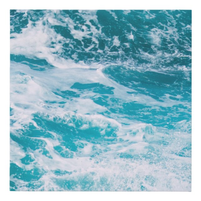 Blue Ocean Waves Faux Canvas Print (Front)