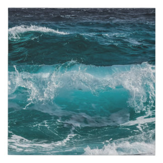 Blue Ocean Waves Faux Canvas Print