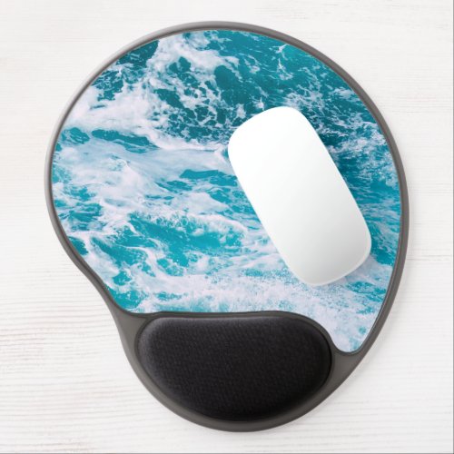 Blue Ocean Waves Gel Mouse Pad