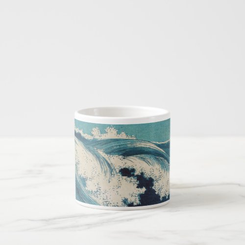 Blue Ocean Waves Japanese Woodcut  Espresso Cup