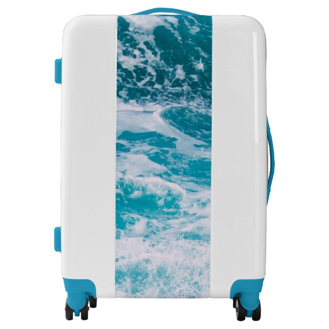 Blue Ocean Waves Luggage (Front)