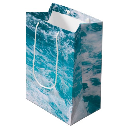 Blue Ocean Waves  Medium Gift Bag