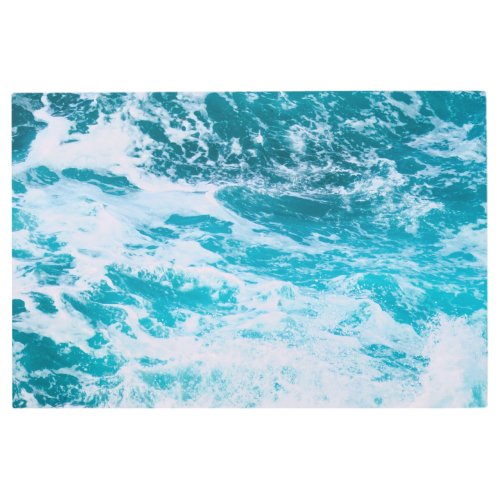 Blue Ocean Waves Metal Print