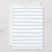 Blue ocean waves. Modern nautical boy baby shower Invitation (Back)