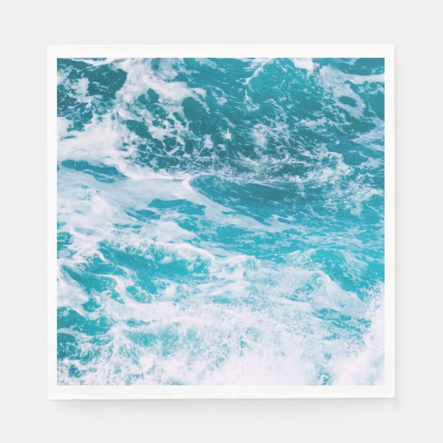 Blue Ocean Waves Napkins (Front)