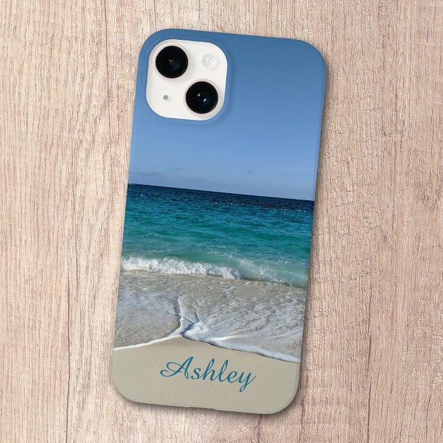 Blue Ocean waves on a Caribbean beach Case-Mate iPhone Case (Protect your phone with style and a personal touch.)