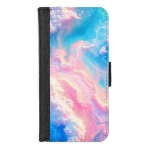 Blue Ocean Waves Pink Summer Sea Beach Turquoise  iPhone 8/7 Wallet Case