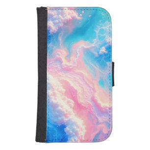 Blue Ocean Waves Pink Summer Sea Beach Turquoise Galaxy S4 Wallet Case
