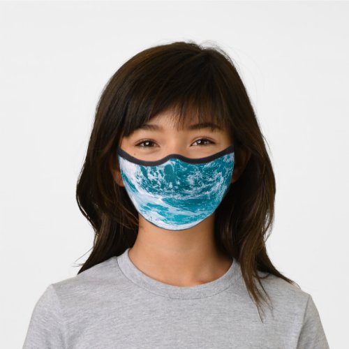 Blue Ocean Waves Premium Face Mask