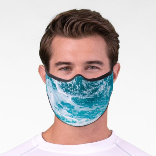 Blue Ocean Waves Premium Face Mask