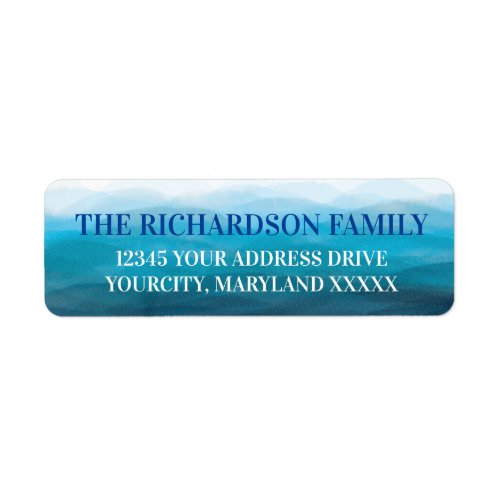 Blue Ocean Waves Return Address Labels Sea Label