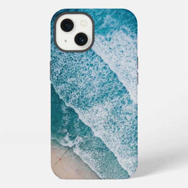 Blue Ocean Waves Sandy Beach Iphone Case (Back)