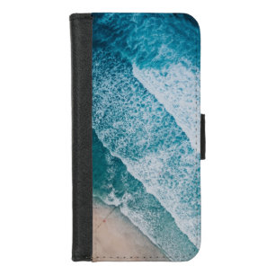 Blue Ocean Waves Sandy Beach iPhone 8/7 Wallet Case