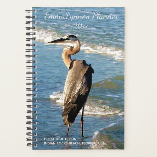 Blue Ocean Waves Shorebird Heron Beach Photo Planner