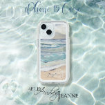 Blue Ocean Waves Sun Sea n Sand Watercolor Name iPhone 15 Case<br><div class="desc">Personalized name over a beautiful watercolor painted "Windswept Seas" collection painting that captures the peace and the power of the ocean. Take a piece of your happy place with you wherever you go! Created by internationally licensed artist and designer, Audrey Jeanne Roberts ©. Audrey Jeanne's artwork is available for licensing...</div>