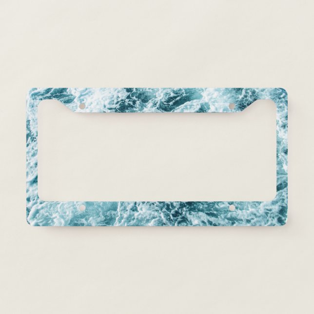 Blue Ocean Waves Texture License Plate Frame (Front)