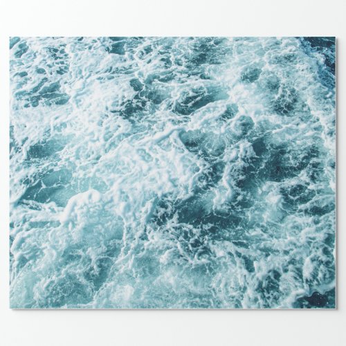 Blue Ocean Waves Texture Wrapping Paper