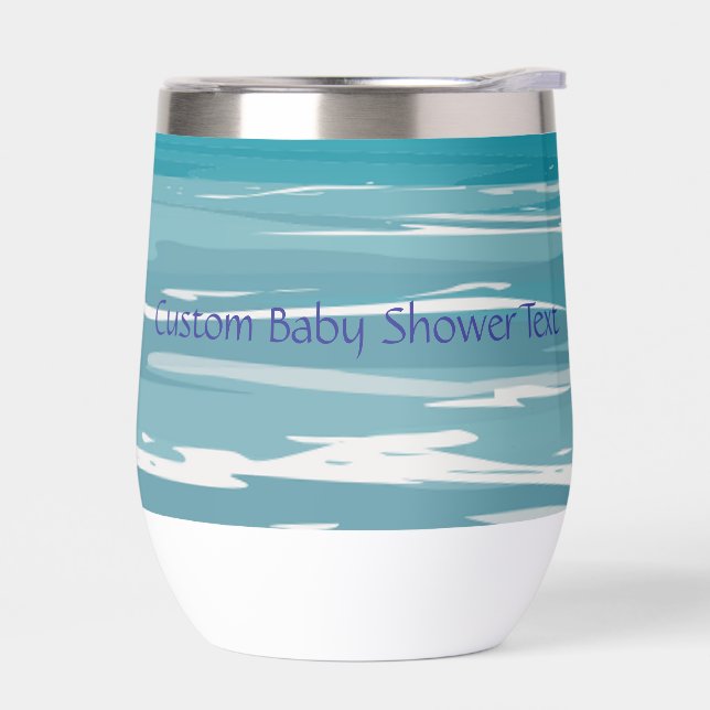 Blue Ocean Waves Thermal Wine Tumbler (Left)