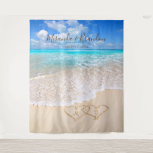 Blue Ocean Waves Tropical Beach Wedding Backdrop