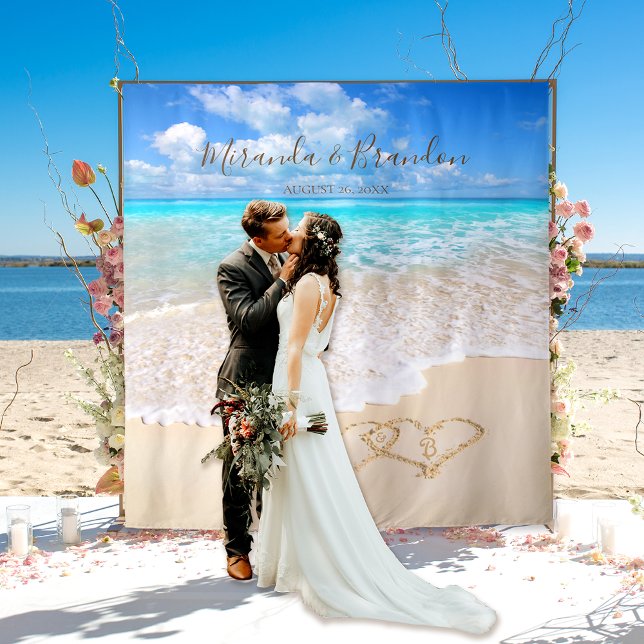 Blue Ocean Waves Tropical Beach Wedding Backdrop (Creator Uploaded)