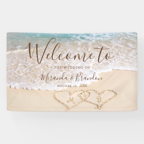 Blue Ocean Waves Tropical Beach Wedding Banner