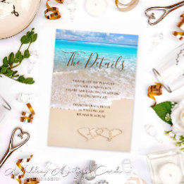 Blue Ocean Waves Tropical Beach Wedding Enclosure Card