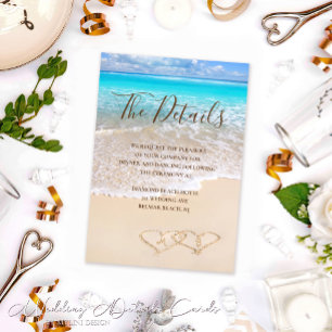 Blue Ocean Waves Tropical Beach Wedding Enclosure Card