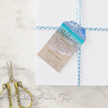 Blue Ocean Waves Tropical Beach Wedding Gift Tags<br><div class="desc">Immerse in the tranquil ambiance of beachside romance with our Custom Blue Ocean Waves Tropical Beach Wedding Gift Tags. These stunning tags, designed with love by Mylini Design, instantly transport you to serene shores with their vivid depiction of oceanic blue waves lapping against exotic beaches. Each tag is crafted to...</div>