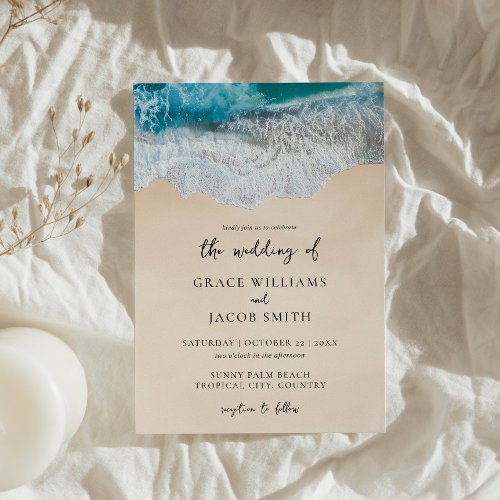 Blue Ocean Waves Tropical Beach Wedding