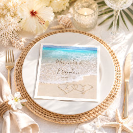 Blue Ocean Waves Tropical Beach Wedding Napkins