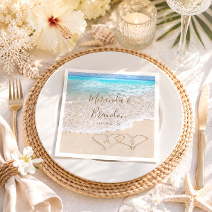Blue Ocean Waves Tropical Beach Wedding Napkins