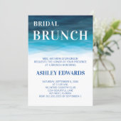 Blue Ocean Waves Wedding Bridal Brunch Invitation (Standing Front)