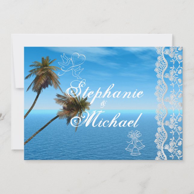 Blue Ocean Wedding Invitation (Front)