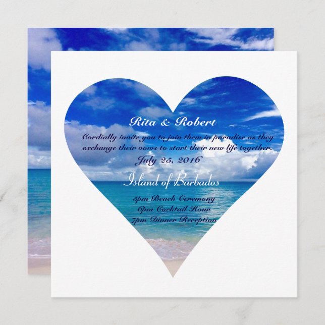 Blue Ocean | Wedding Invitation Semi-Gloss (Front/Back)